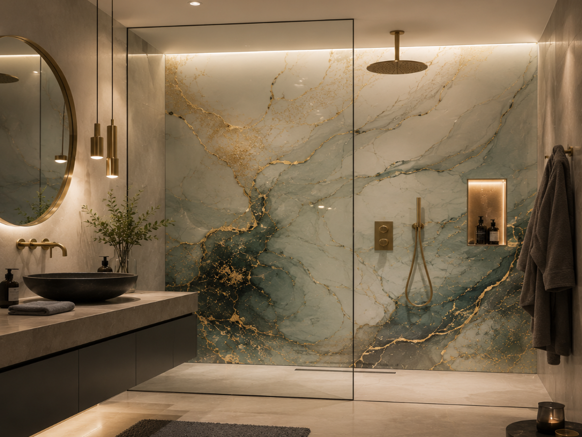 Bathroom Glass Wall Panels | Custom Made | DEGLASINT
