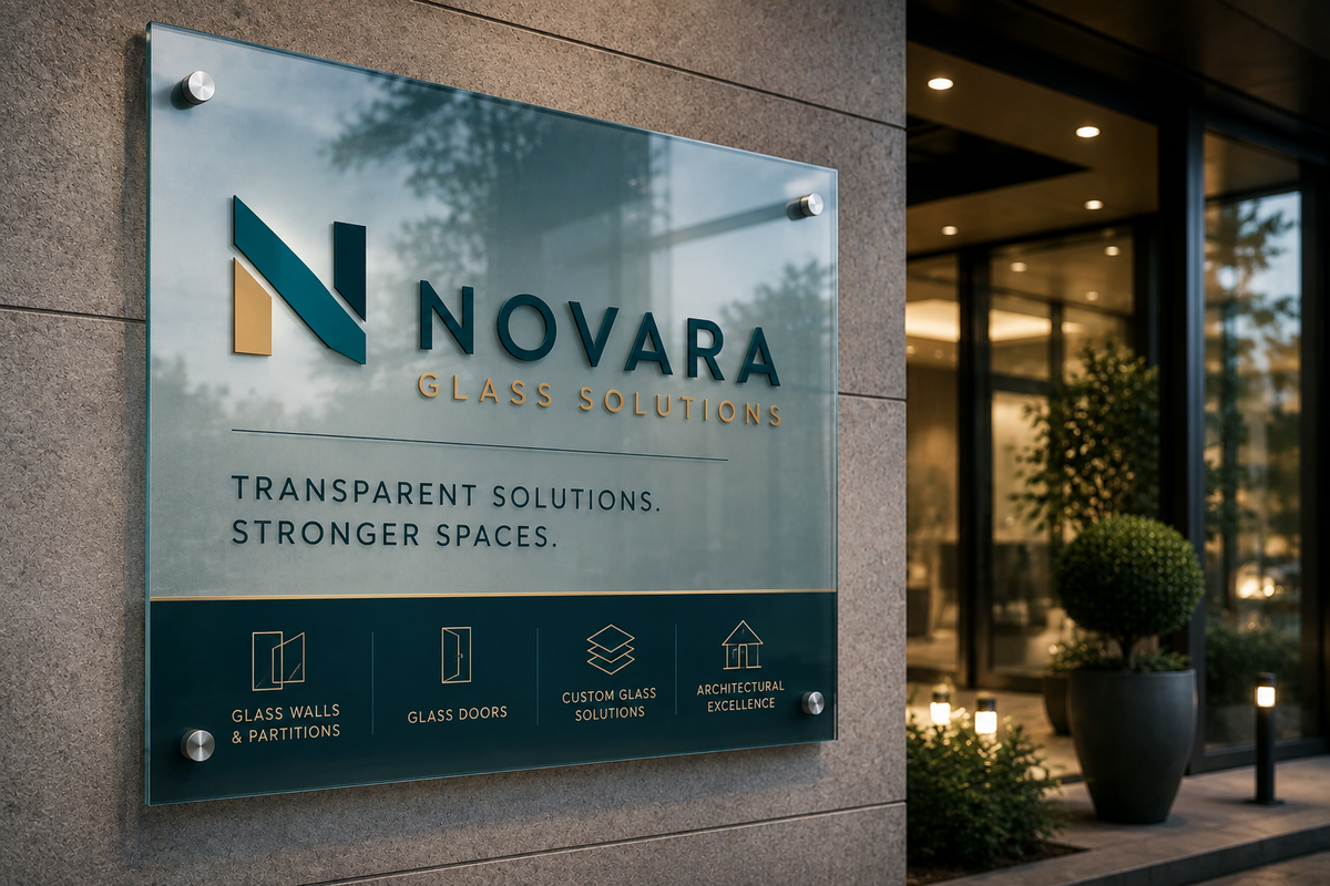 Custom Glass Signage & Branding | DEGLASINT