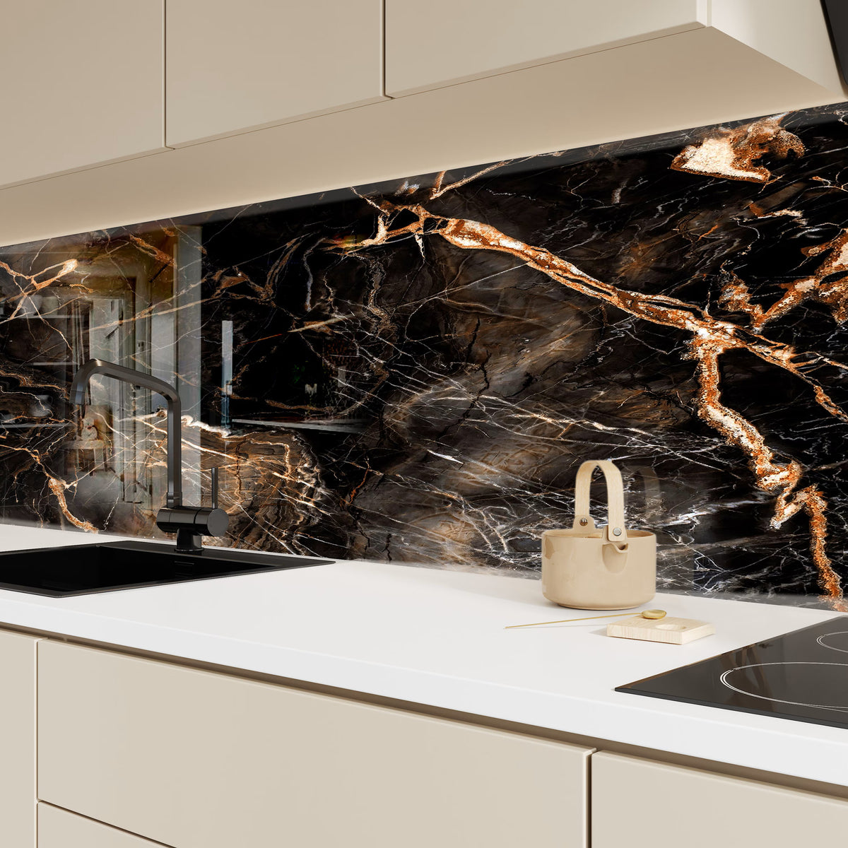 Marble Glass Kitchen Splashbacks | Custom Made | Deglasint