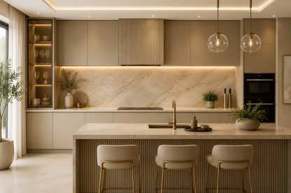Marble Glass Kitchen Splashbacks | Custom Made | Deglasint