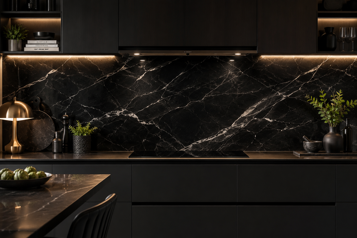 Marble Glass Kitchen Splashbacks | Custom Made | Deglasint