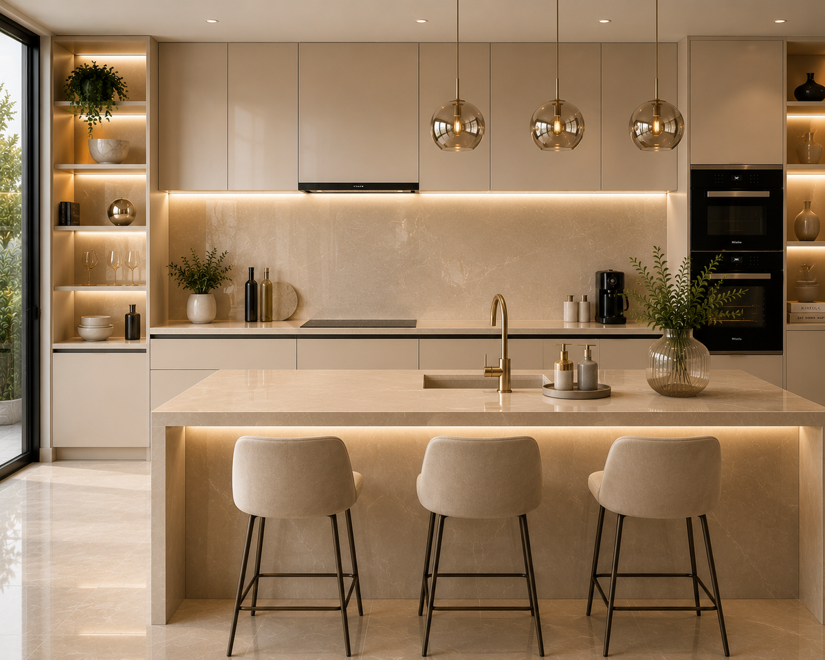 Colored Glass Kitchen Splashbacks | Custom Colours | Deglasint.