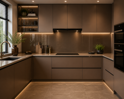 Colored Glass Kitchen Splashbacks | Custom Colours | Deglasint.