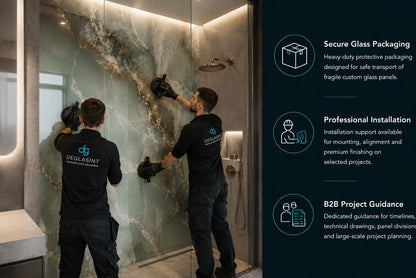 Bathroom Glass Wall Panels | Custom Made | DEGLASINT